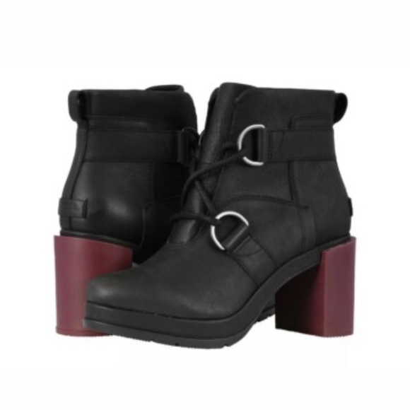 Black and Red Women's Ankle Boots SOREL - Picture 3 of 10